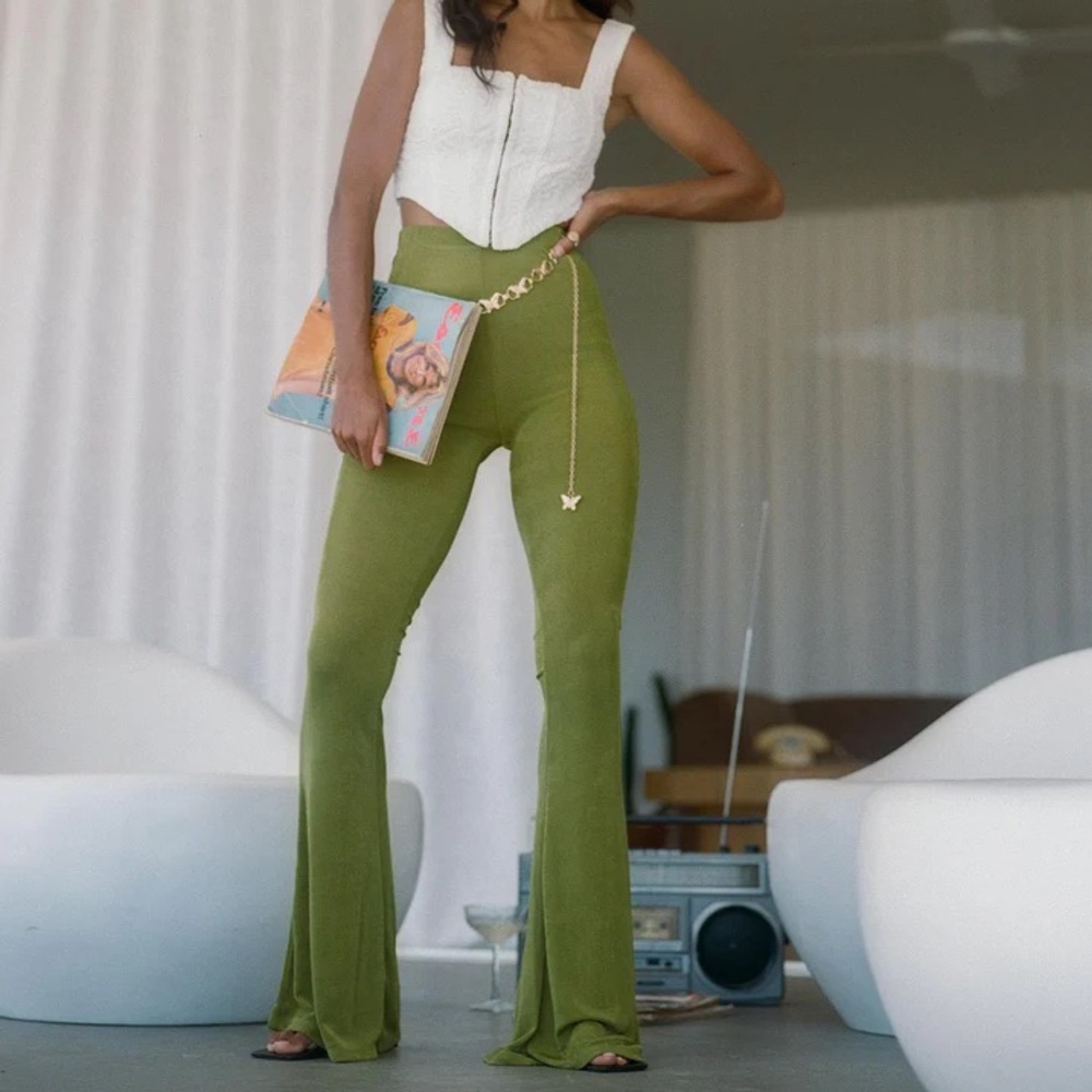 Princess Polly BOOGIE PANTS GREEN